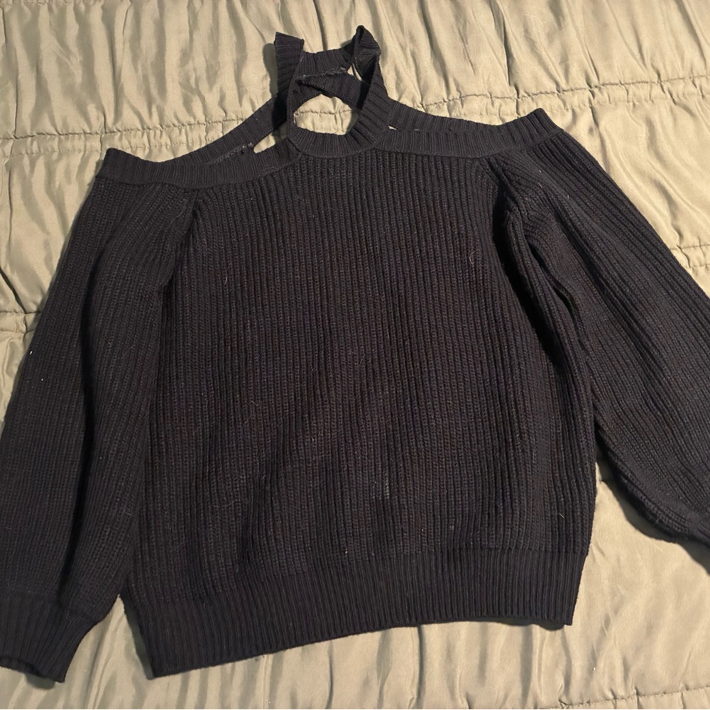 Women's Black Off-Shoulder Sweater